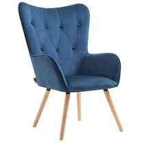 Willows Fabric Bedroom Armchair In Midnight Blue