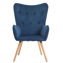 Willows Fabric Bedroom Armchair In Midnight Blue