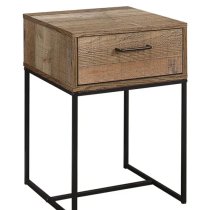 Urbana Wooden Bedside Cabinet Narrow With 1 Drawer In Rustic