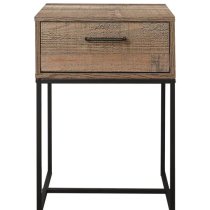 Urbana Wooden Bedside Cabinet Narrow With 1 Drawer In Rustic