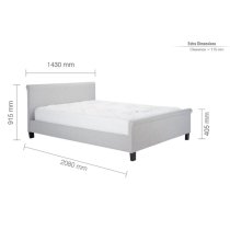 Stratos Fabric Double Bed In Grey