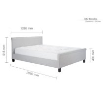 Stratos Fabric Small Double Bed In Grey