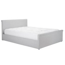 Stratos Side Ottoman Fabric Double Bed In Grey