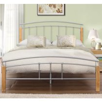 Tetra Metal Single Bed In Beech And Silver