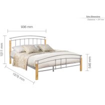 Tetra Metal Single Bed In Beech And Silver