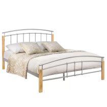 Tetra Metal Single Bed In Beech And Silver