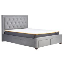 Woodberry Fabric King Size Bed With 4 Drawers In Grey