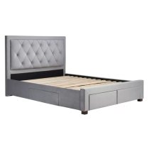 Woodberry Fabric King Size Bed With 4 Drawers In Grey