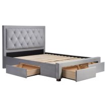 Woodberry Fabric King Size Bed With 4 Drawers In Grey