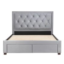 Woodberry Fabric King Size Bed With 4 Drawers In Grey