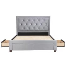 Woodberry Fabric King Size Bed With 4 Drawers In Grey