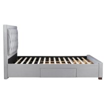 Woodberry Fabric King Size Bed With 4 Drawers In Grey