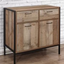 Urbana Wooden Sideboard With 2 Doors And 2 Drawers In Rustic