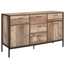 Urbana Wooden Sideboard With 2 Doors 5 Drawers In Rustic