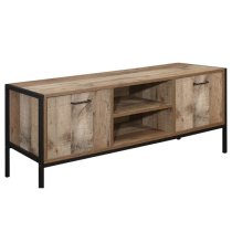 Urbana Wooden TV Stand With 2 Doors In Rustic