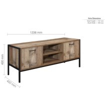 Urbana Wooden TV Stand With 2 Doors In Rustic