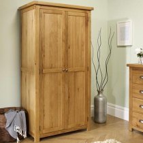 Webworms Wooden Wardrobe With 2 Doors In Oak