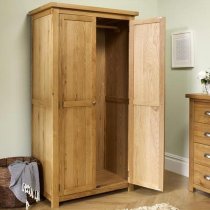 Webworms Wooden Wardrobe With 2 Doors In Oak