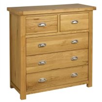 Webworms Wooden Chest Of 5 Drawers In Oak