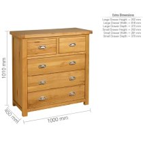 Webworms Wooden Chest Of 5 Drawers In Oak