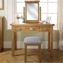 Webworms Wooden Dressing Table With 3 Drawers In Oak