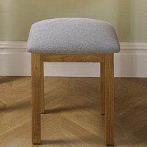 Webworms Wooden Stool With Fabric Seat In Oak