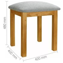 Webworms Wooden Stool With Fabric Seat In Oak