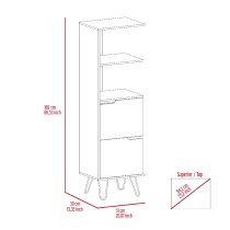 Marsett Wooden Bookcase With 2 Drawers In Oak And Grey