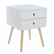 Sevilla Wooden Bedside Cabinet With Oak Legs In White