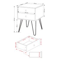 Outwell Telford Bedside Cabinet In White With 1 Drawer