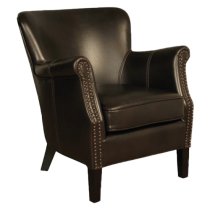 Aquarii Leather Air Fabric Lounge Armchair Dark Brown