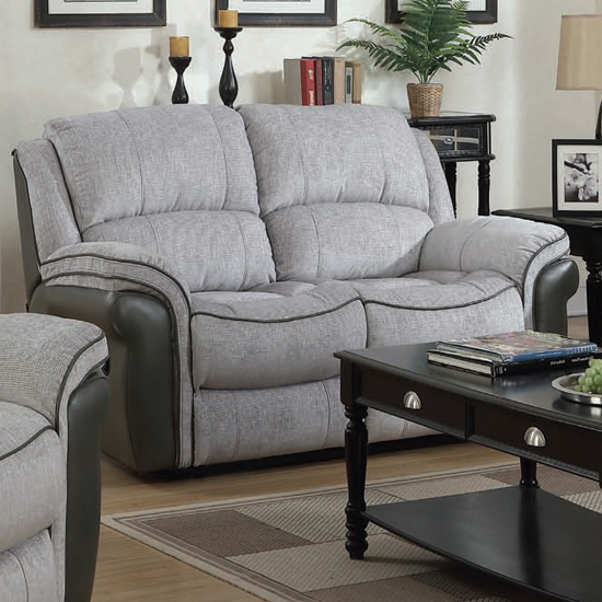 Lerna Fusion Fabric 2 Seater Sofa In Grey