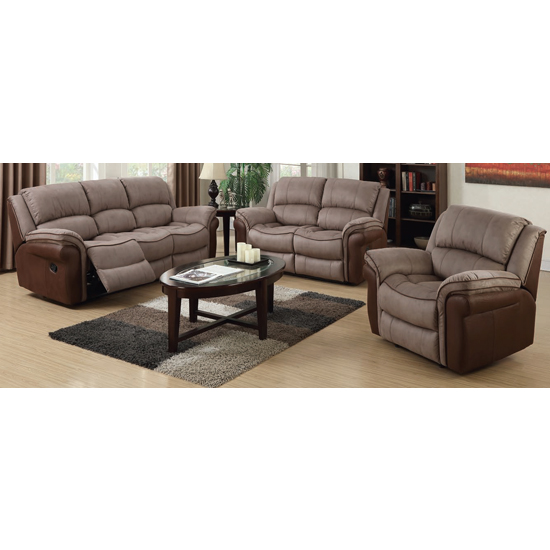 Lerna Fusion 3 Seater Sofa And 2 Seater Sofa In Taupe Tan