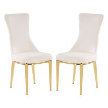 Denebola White PU Leather Dining Chair In A Pair