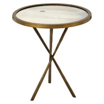 Menkent 46cm Glass Top Side Table With Antique Brass Frame