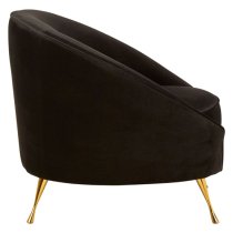 Intercrus Upholstered Velvet Armchair In Black And Gold