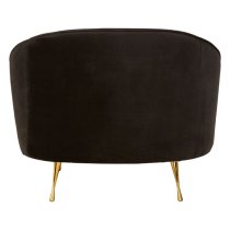 Intercrus Upholstered Velvet Armchair In Black And Gold