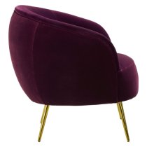 Intercrus Upholstered Velvet Armchair In Purple And Gold