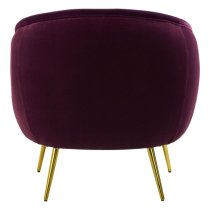 Intercrus Upholstered Velvet Armchair In Purple And Gold