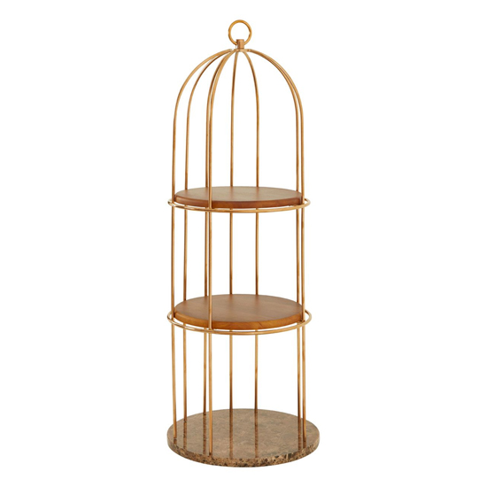 Fafnir Small Cage Design Bookshelf With Rose Gold Frame