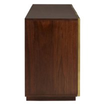 Fomalhaut Wooden Sideboard With Gold Metal Frame In Brown