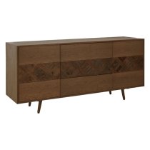 Nushagak Wooden Sideboard With 2 Doors And 3 Drawers In Brown