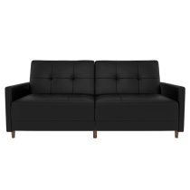 Abilene Faux Leather Sofa Bed With Wooden Legs In Black