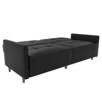 Abilene Faux Leather Sofa Bed With Wooden Legs In Black