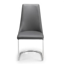 Caishen Grey Faux Leather Cantilever Dining Chair In Pair