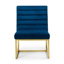 Barak Velvet Bedroom Chair In Blue And Gold