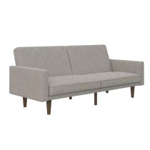 Pawson Fabric Sofa Bed With Wooden Legs In Light Grey