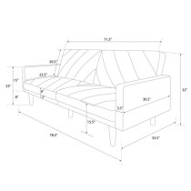 Pawson Fabric Sofa Bed With Wooden Legs In Light Grey