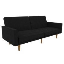 Pawson Fabric Sofa Bed With Wooden Legs In Black