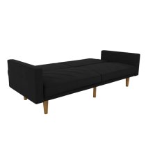 Pawson Fabric Sofa Bed With Wooden Legs In Black